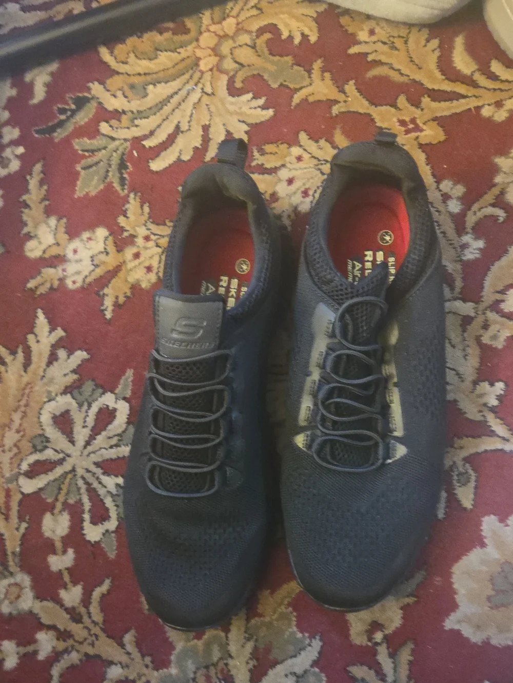 Skechers Navy and Red Slip-On Mesh Athletic Shoes